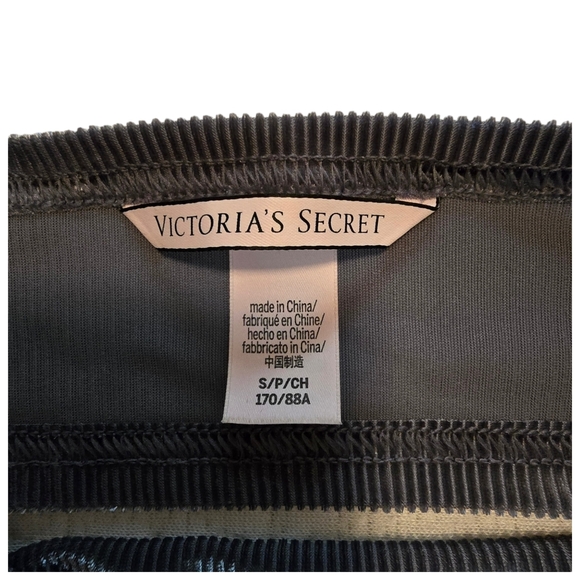 Victoria Secret Embossed Stripe/Ribbed Bra Bralette Top with Ribbon Straps - Picture 4 of 4